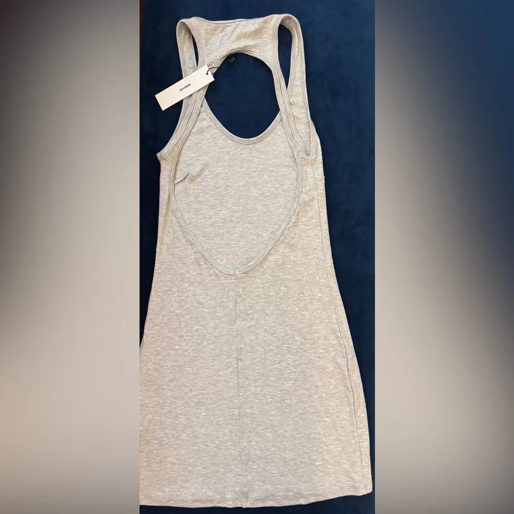 Joah Brown Open Back Dress Pearl Grey Rib S/M – New With Tags - Picture 7 of 8